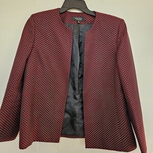 Kasper Women's Red and Black Patterned Blazer